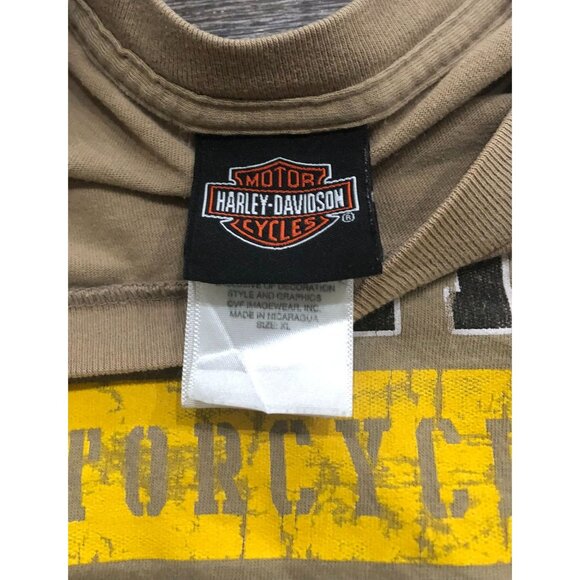 Harley Davidson Monkey's Eyebrow Mens XL Brown Double Sided T Shirt - Picture 4 of 6